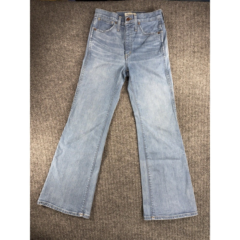 MADEWELL Jeans Women's 27 X 28 Denim Light Wash High-Rise Retro Flare - Picture 2 of 11